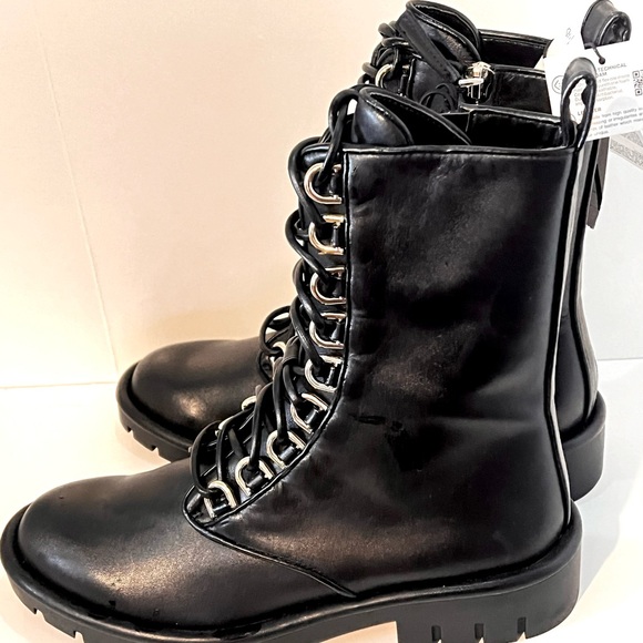 Zara Women's Black Lace-Up Boots - Picture 2 of 7